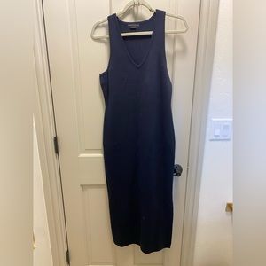 Worth New York Navy V-Neck Knit Maxi Dress